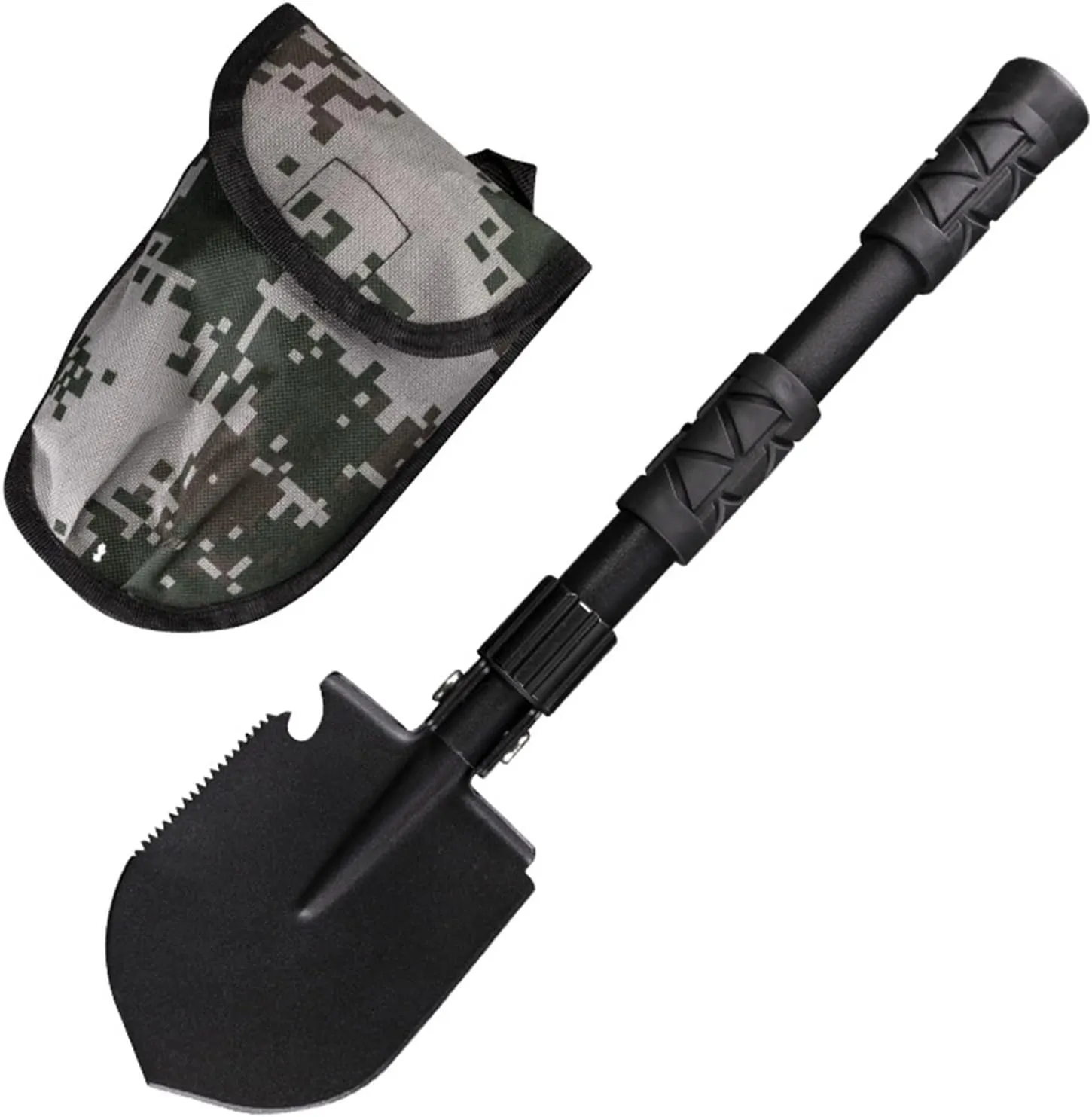Topyond Folding Camping Shovel - Alloy Steel Fire Shovel and Trenching Shovel Tool - Perfect for Camping Gear Outdoor Activities