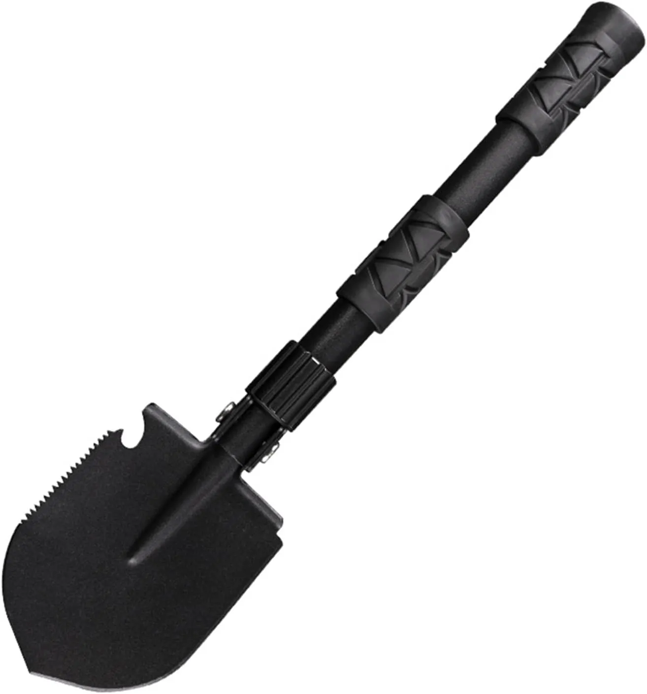 Topyond Folding Camping Shovel, Portable Alloy Steel Survival Tactical Shovel Trenching Shovel with Double Handle for Outdoor Gardening Backpacking