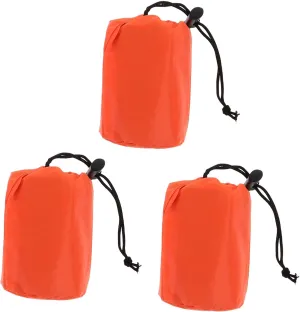 Totority 3set Emergency Bivy Sack Thermal Sleeping Bag for Outdoor Camping Hiking Survival Lightweight Compact with Storage Bag Durable Pet Construction