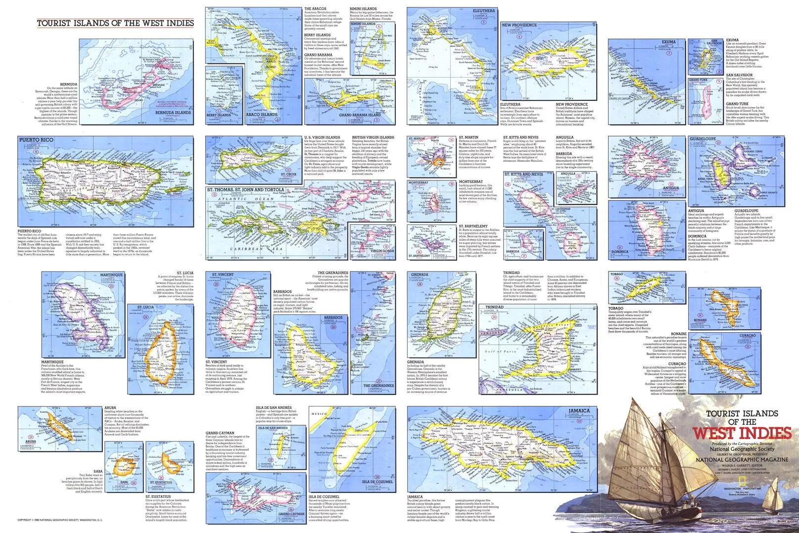 Tourist Islands of the West Indies - Published 1981 by National Geographic