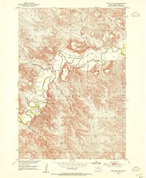 Trail City SW SD topo map, 1:24000 Scale, 7.5 X 7.5 Minute, Historical, 1952, Updated 1954, 26.9 x 22 in