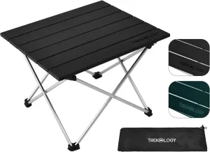 TREKOLOGY Small Camping Table - Beach Table That Fold Up - Lightweight, Foldable, Potable Folding Small Outdoor Table - for Camp, Hiking, Campers & Summer Outing Trip