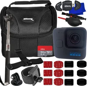 Ultimaxx Starter GoPro HERO11 Black Mini Bundle - Includes: 64GB Ultra MicroSDXC, Wrist & Head Straps with Action Camera Mounts, Water-Resistant Gadget Bag, Selfie-Stick & More (15pc Bundle)