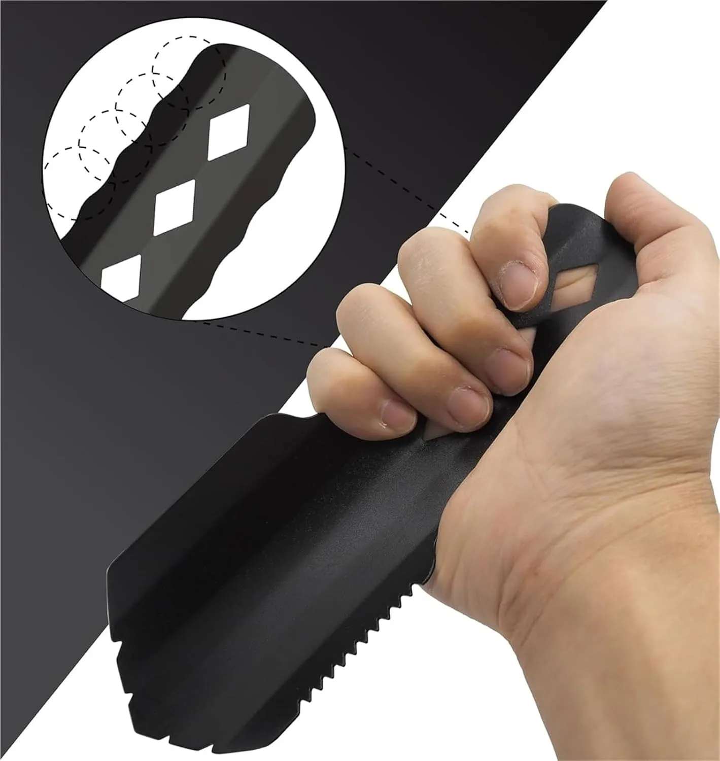 Ultralight Backpacking Trowel Shovel Small Potty Multitool Handle Design Essential Survival for Hiking Camping and Survival(Black)