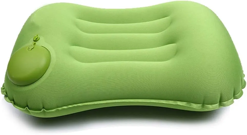 Ultralight Compressible, Comfortable for Sleeping While Traveling, Hiking, Backpacking, Ergonomic Inflating Camping Pillows for Neck and Lumbar Support (Gre, Green