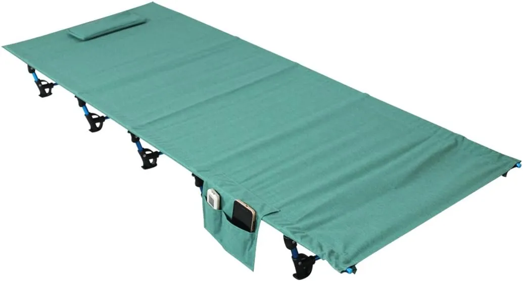 Ultralight Portable Folding Single Camp Bed Travel Cot Tent Bed Aluminium Alloy Metal Frame Outdoor Camping Hiking Fishing Beds with Storage Bag for Adult or Kids