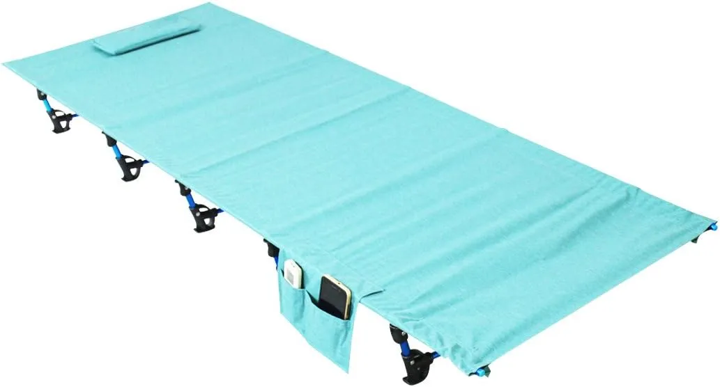 Ultralight Portable Folding Single Camp Bed Travel Cot Tent Bed Aluminium Alloy Metal Frame Outdoor Camping Hiking Fishing Beds with Storage Bag for Adult or Kids