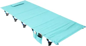 Ultralight Portable Folding Single Camp Bed Travel Cot Tent Bed Aluminium Alloy Metal Frame Outdoor Camping Hiking Fishing Beds with Storage Bag for Adult or Kids