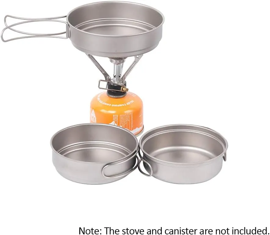 Ultralight Titanium Frypan Outdoor Camping Hiking Backpacking Cooking Frying Pan with Foldable Handles