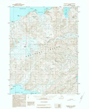 Unalaska C 3 AK topo map, 1:63360 Scale, 15 X 15 Minute, Historical, 1989, Updated 1989, 21.8 x 18 in