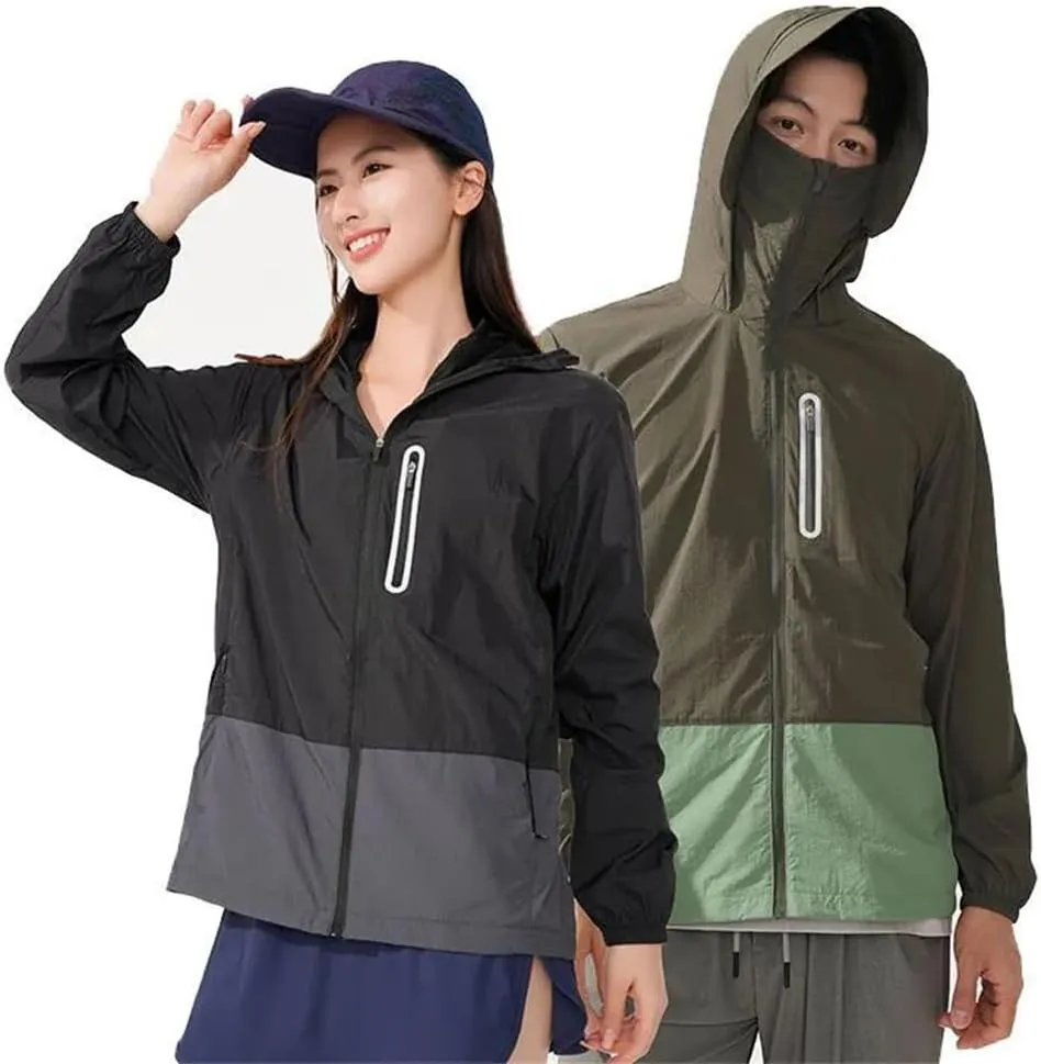 Unisex Anti-UV Windbreaker Camping Climbing Trekking Hiking Jacket Waterproof Sun Protective Coat