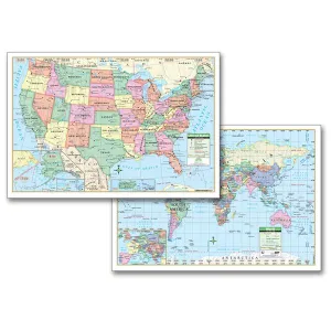 Universal Maps U.S./World Rolled Map Combo (Laminated) (discontinued)