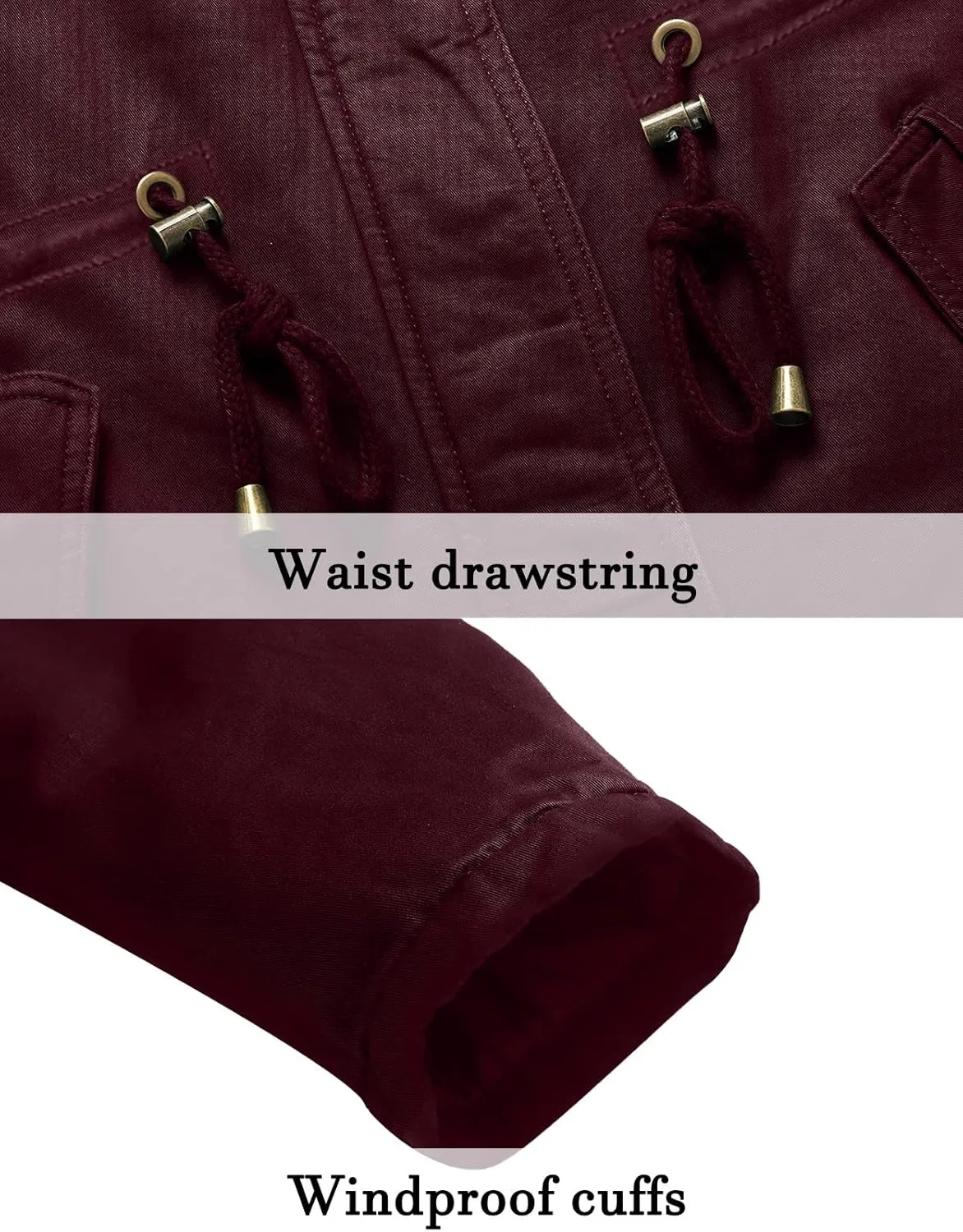 Uoiuxc Women's Hooded Winter Coat Warm Fleeced Lined Parka Long Jackets