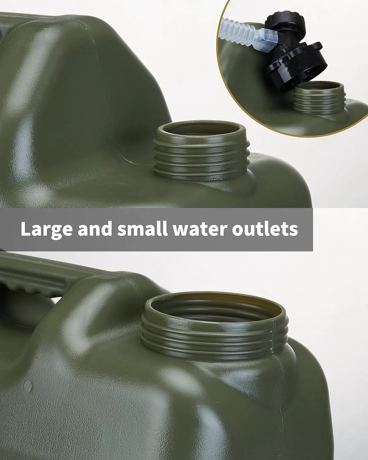 UPWOIGH 5 Gallon Water Jug Set of 2, Camping Water Container, Truly No Leakage Water Storage, Large Military Green Water Tank,BPA Free Portable Emergency Overlanding Gear for Outdoors Hiking