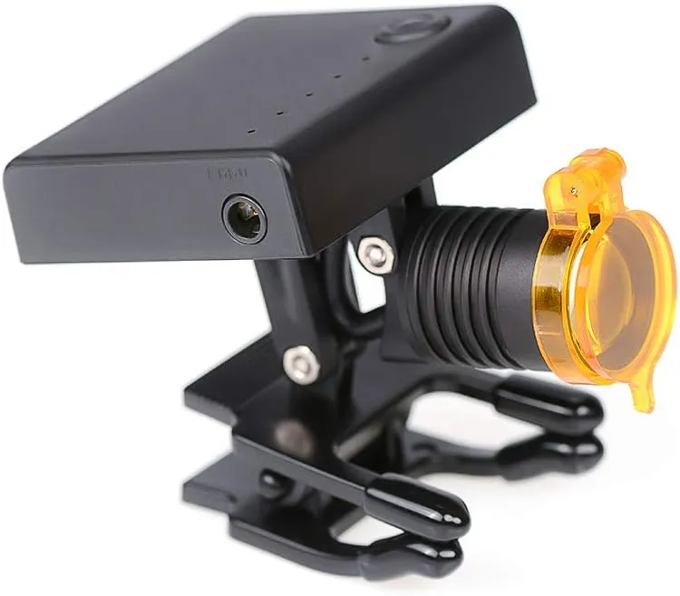 US 3W Light LED Headlamp with Optical Filter,Universal Clip Compatible with All Loupes and Safety Glasses DY-010