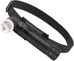 USB Rechargeable 2 in 1 Headlamp Flashlight Aluminum Compact 90° Rotating Swivel Head Work Light;Waterproof Pocket Clip Magnetic Base for Hands-Free Flashlights for Hard Hat Working
