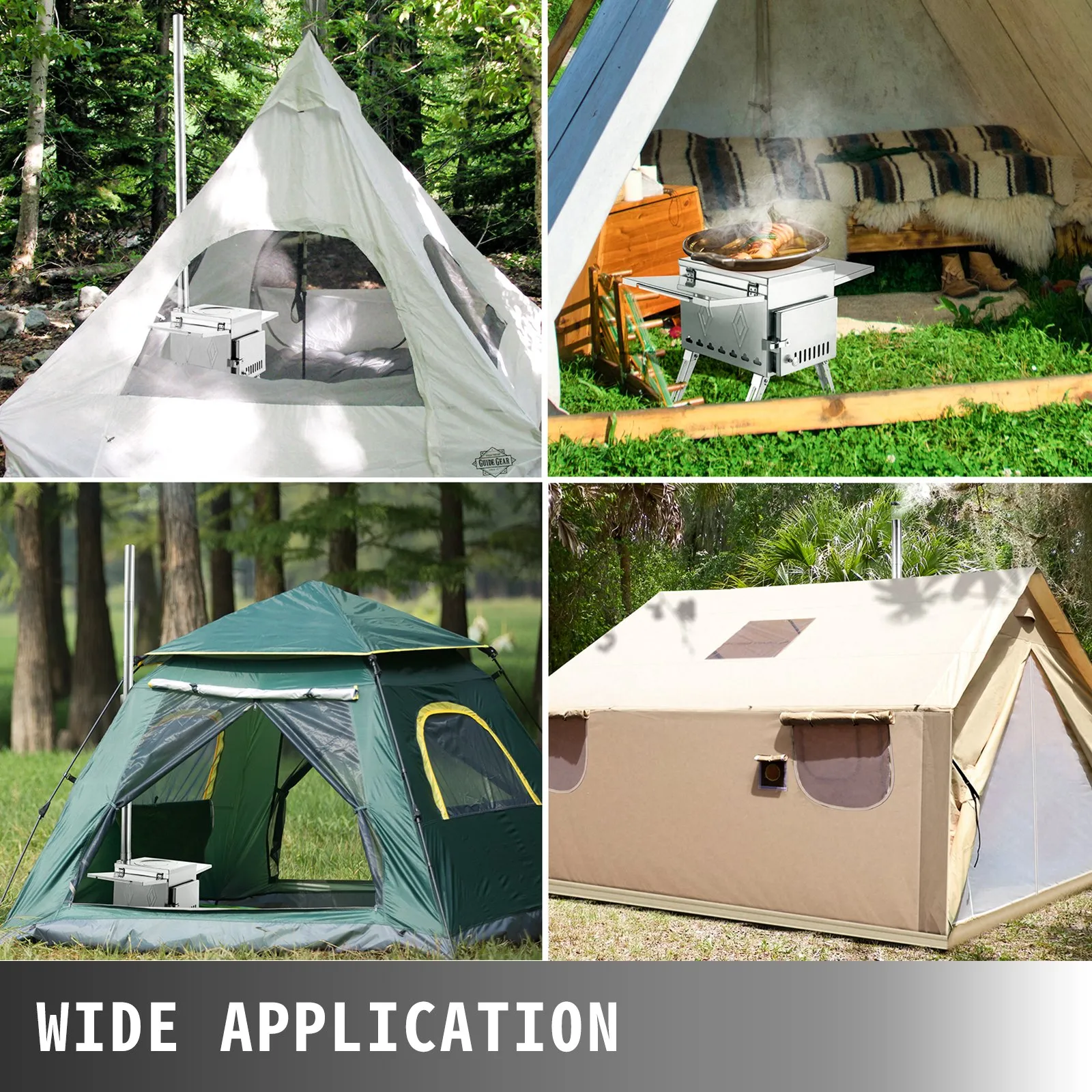 VEVOR Tent Wood Stove - Stainless Steel, Portable, and Efficient