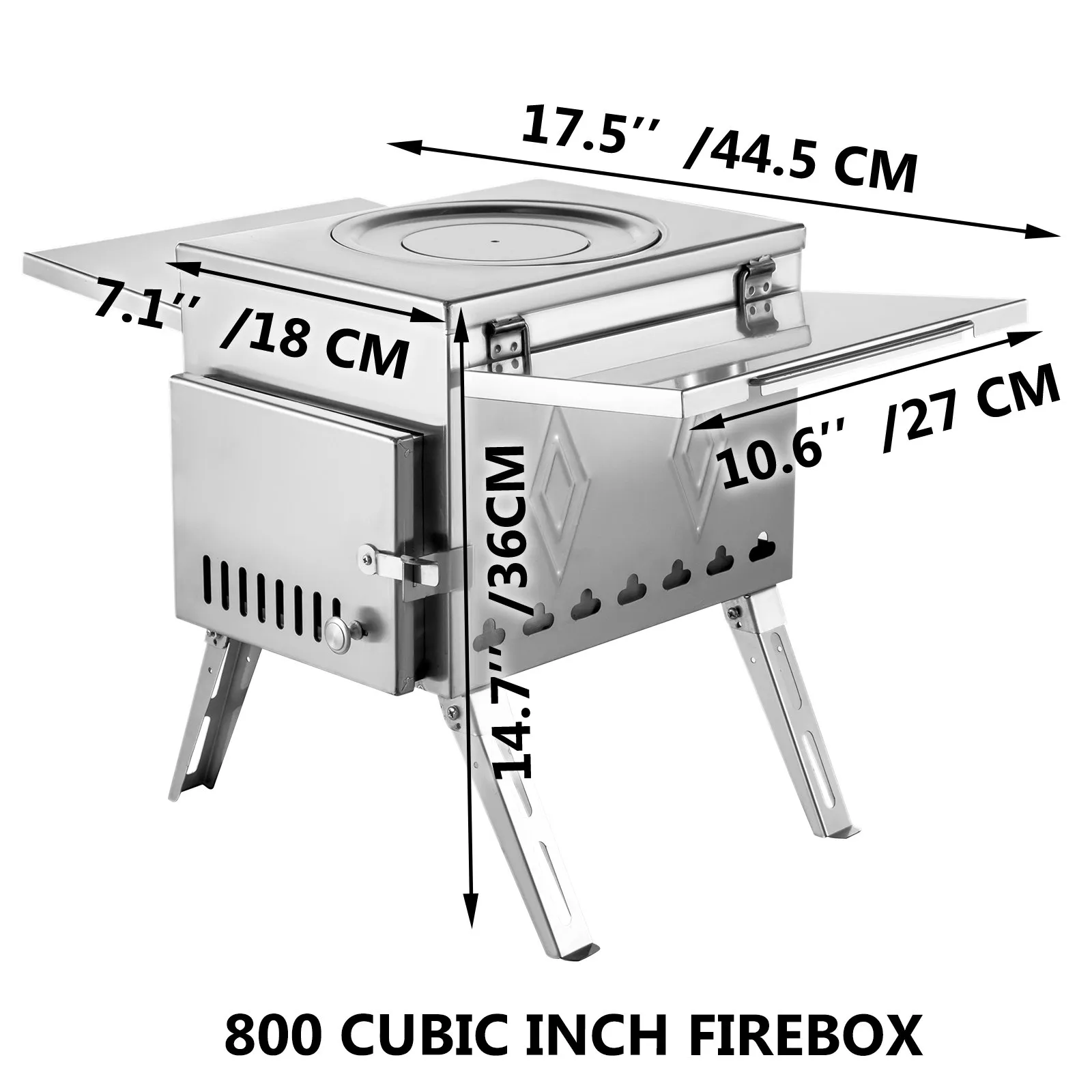 VEVOR Tent Wood Stove - Stainless Steel, Portable, and Efficient
