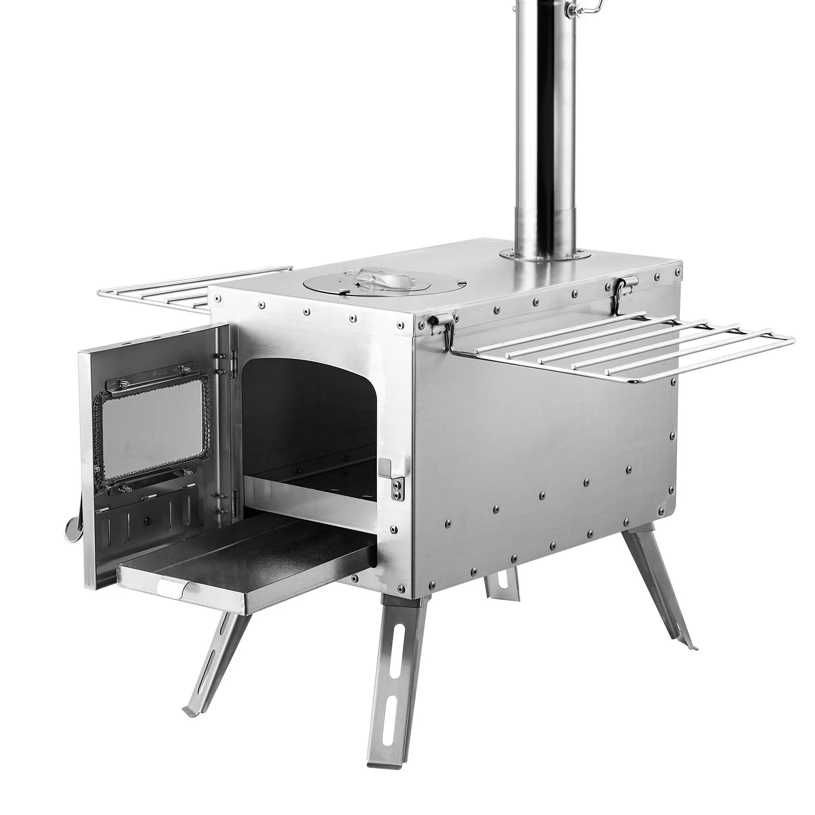 VEVOR Wood Stove, 86 inch, Stainless Steel Camping Tent Stove