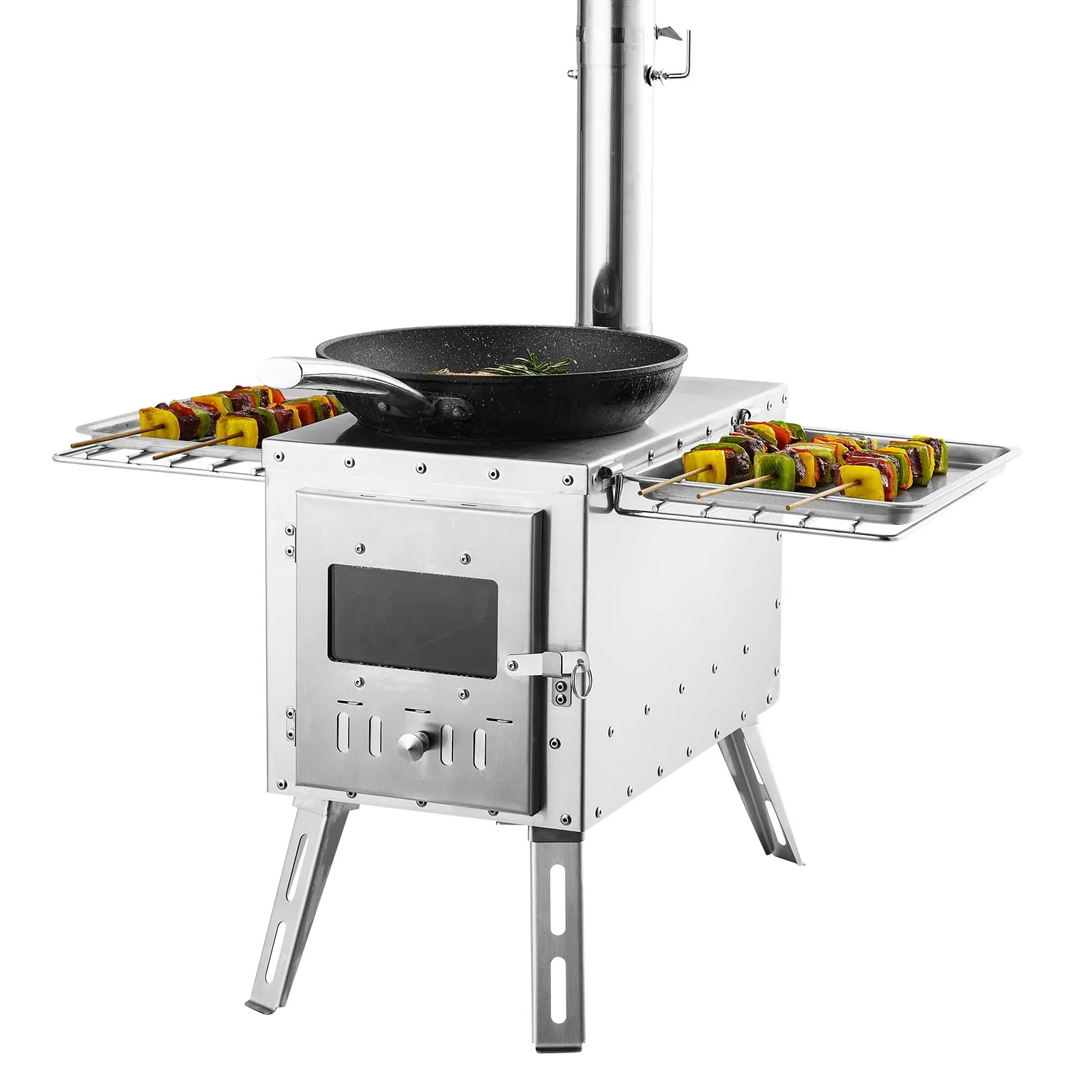 VEVOR Wood Stove, 86 inch, Stainless Steel Camping Tent Stove
