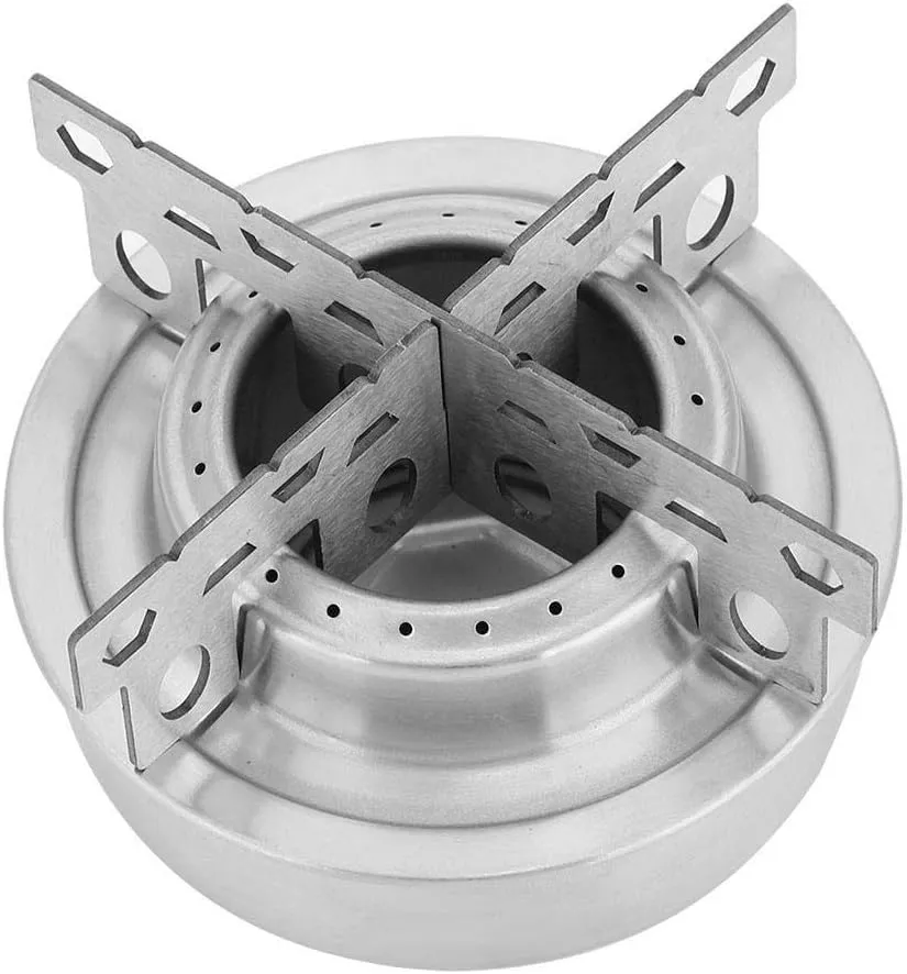 VGEBY1 Camp Stove, Outdoor Multi-Function Ultralight Stainless Steel Alcohol Stove with Alcohol Tray for Camping BBQ Hiking