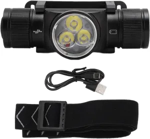 ViaGasaFamido Rechargeable Headlamp, IP66 Angle Adjustable Aluminum Alloy Lightweight Head Lamp for Outdoor Use, Stay in Gear for Over 10 Seconds with 6 Lighting Modes