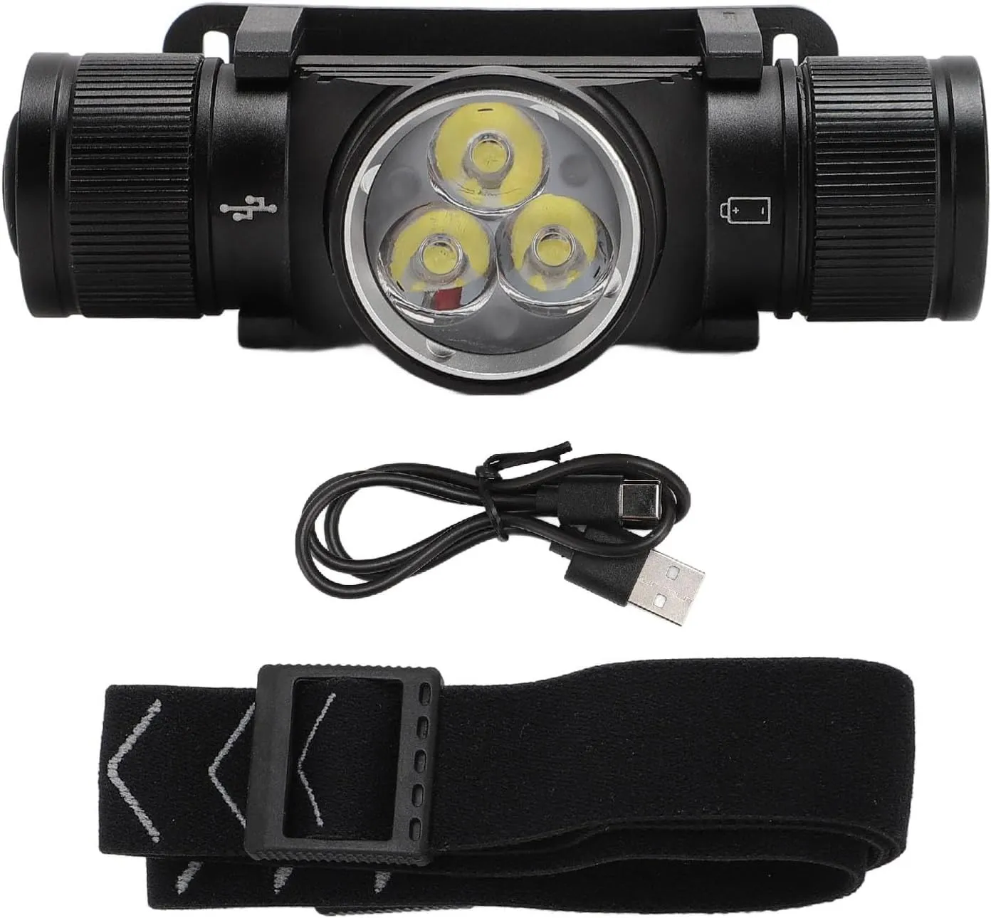 ViaGasaFamido Rechargeable Headlamp, IP66 Angle Adjustable Aluminum Alloy Lightweight Head Lamp for Outdoor Use, Stay in Gear for Over 10 Seconds with 6 Lighting Modes