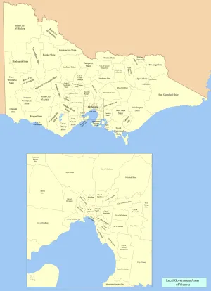 Victoria Local Government Areas Wall Map