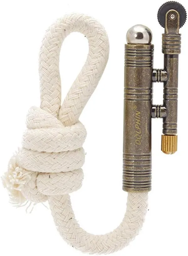 Vintage Lighter Retro Trench Rattlesnake Rope Velvet Metal Lighter Fire Starter Camping Outdoors,No need for Kerosene/gas,#3