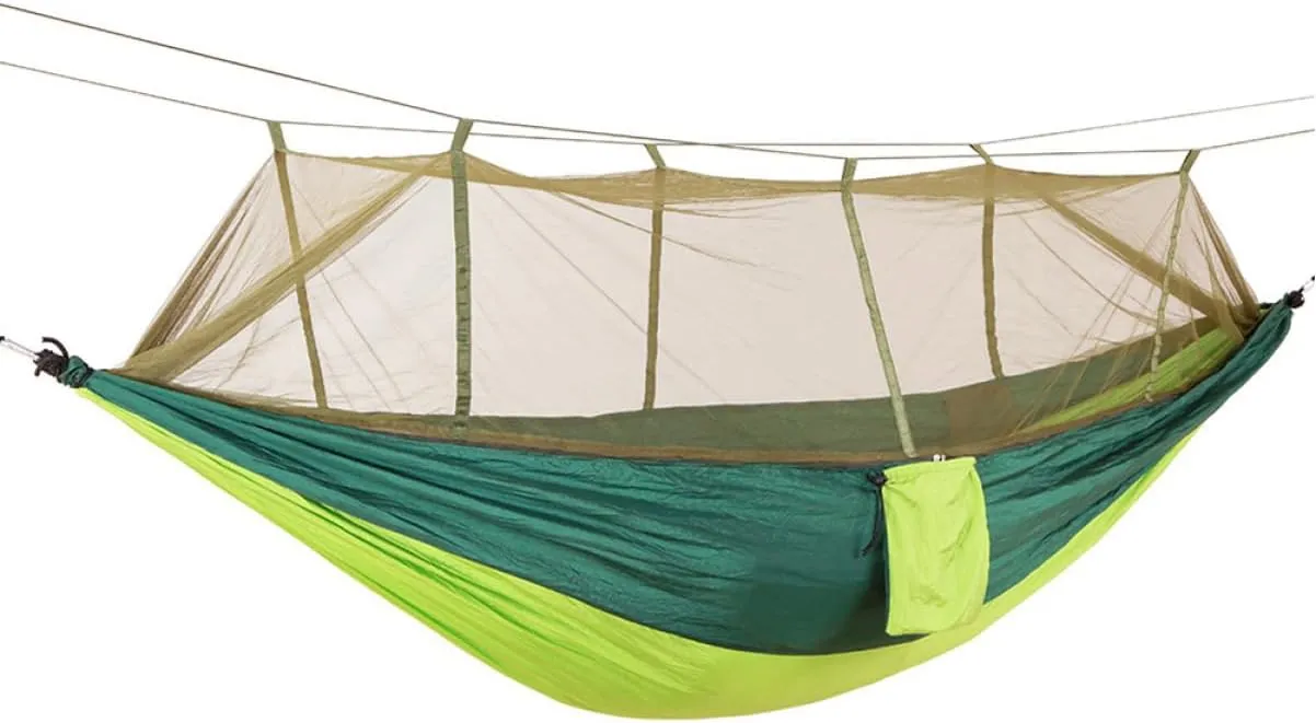 VOSAREA Hammock Rain Fly Tent Tarp Lightweight Survival Gear for Backpacking and Camping Easy Setup Compact Design Dark Green Green with Stakes