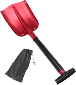Wakauto Aluminum Snow Shovel Lightweight Detachable Tool for Emergency Snow Removal Ergonomic Non- Handle for Suvs Rvs and Snowmobiles