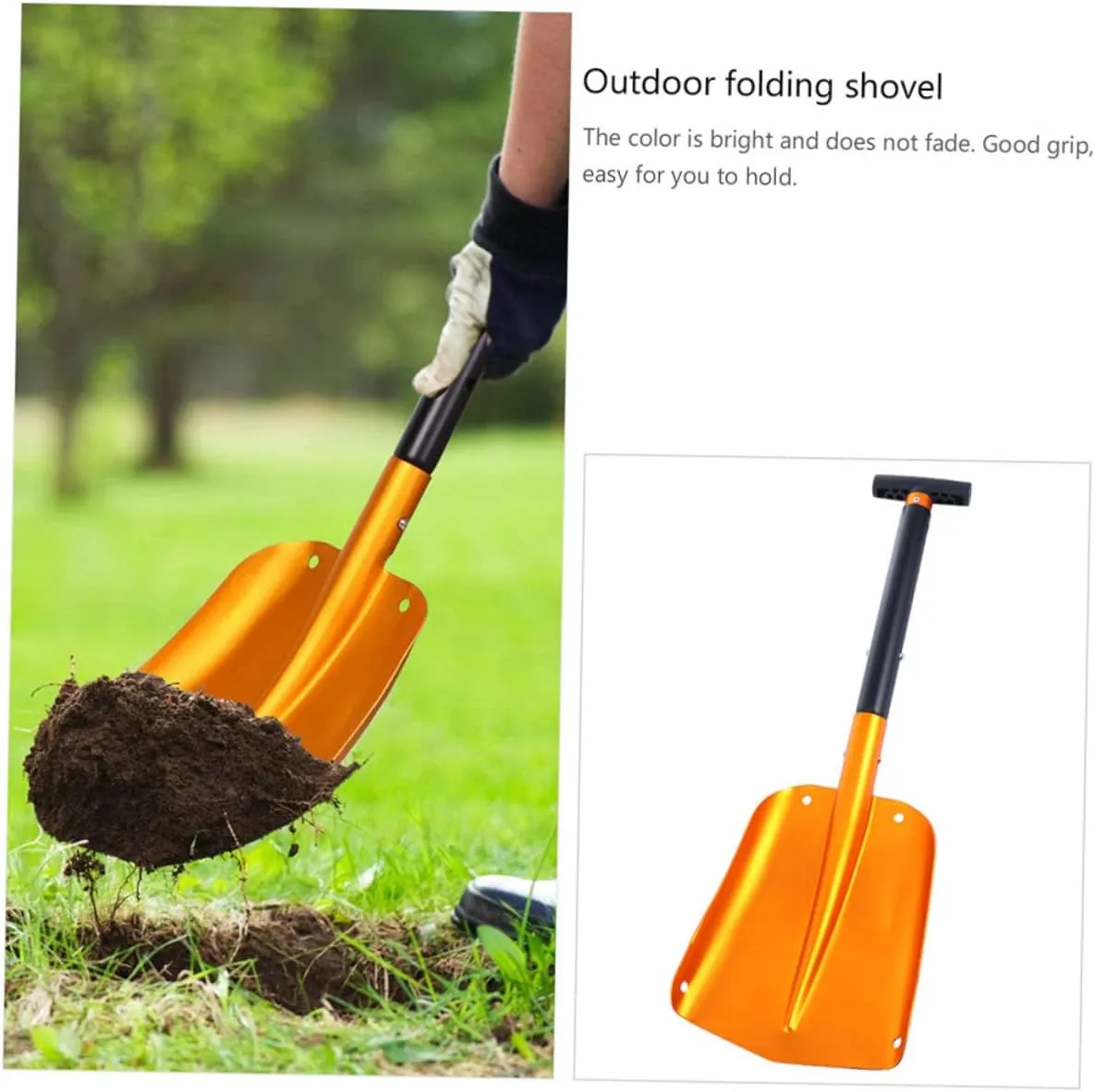 Wakauto Snow Shovel for Emergency Vehicles Camping Shovel Folding Shovel Automatic Snow Shovel Aluminum Shovel Travel Ice Scraper Detachable Aluminum Alloy