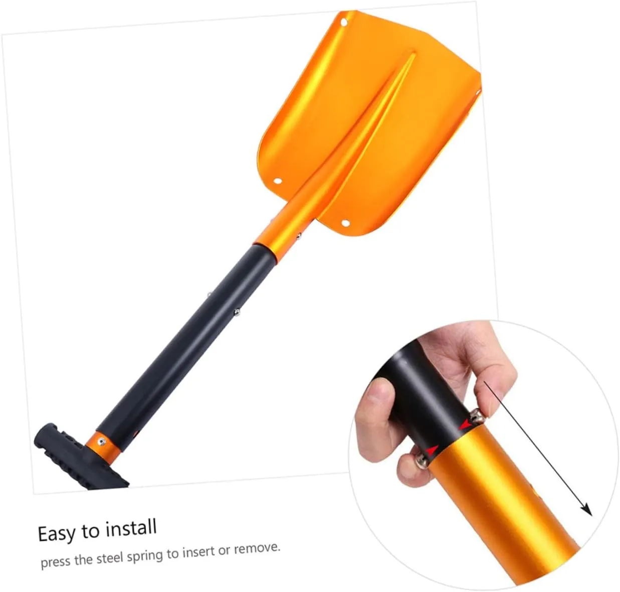 Wakauto Snow Shovel for Emergency Vehicles Camping Shovel Folding Shovel Automatic Snow Shovel Aluminum Shovel Travel Ice Scraper Detachable Aluminum Alloy