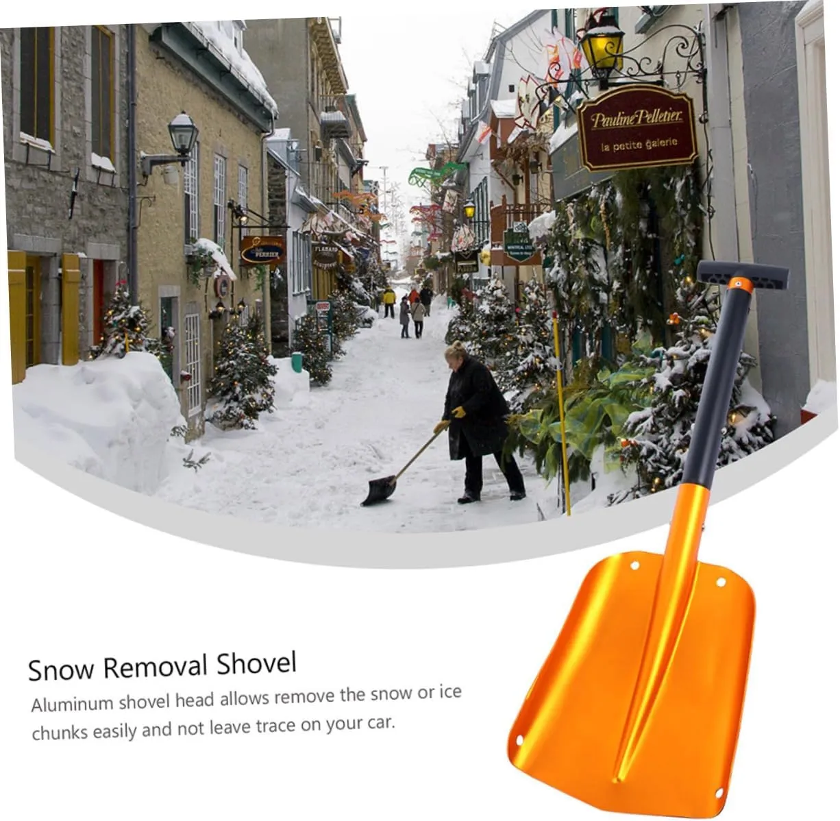 Wakauto Snow Shovel for Emergency Vehicles Camping Shovel Folding Shovel Automatic Snow Shovel Aluminum Shovel Travel Ice Scraper Detachable Aluminum Alloy