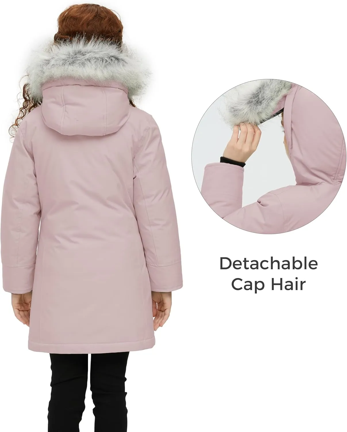 Wantdo Girl's Winter Coat Warm Windproof Insulated Hiking Warm Long Sleeve Puffer Outdoor Running Fall Jacket with Hood