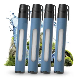 Water Filtration System with Transparent Window,Water Filter strow Survival for Outdoor & Camping Supplies | Ultralight, Portable, and Durable Emergency Water Purifier(4pc)