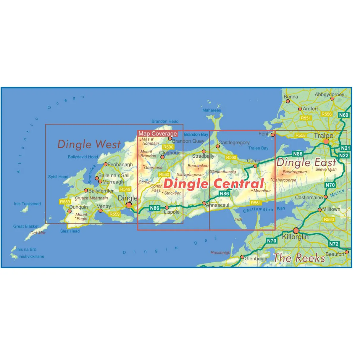 Waterproof Dingle Central 1:25k Map