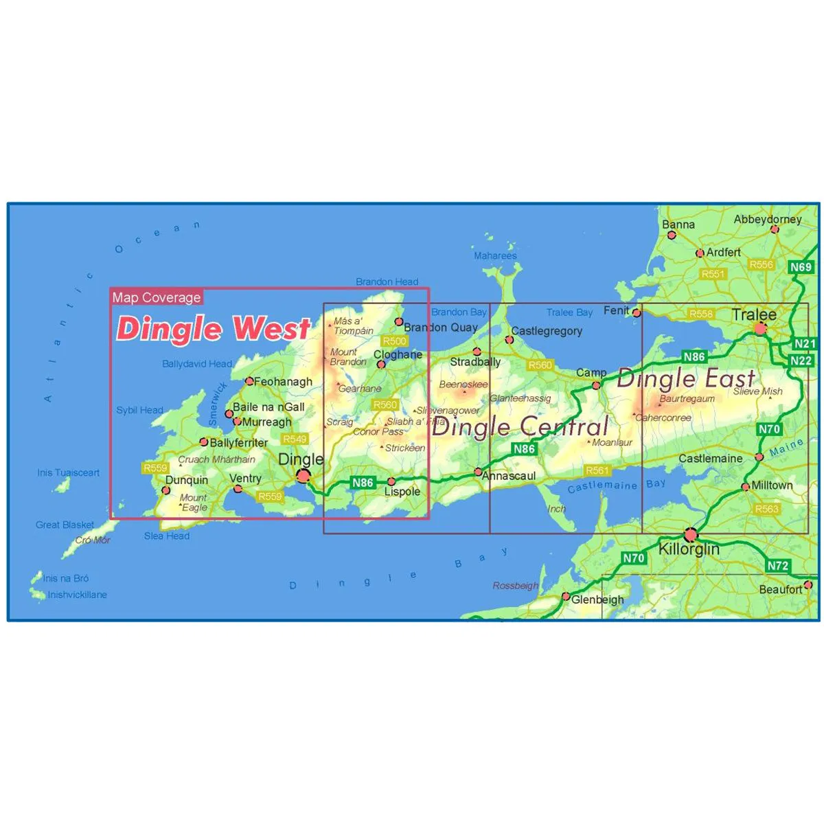 Waterproof Dingle West 1:25k Map