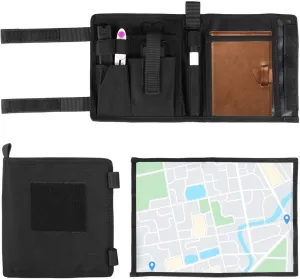 Waterproof Foldable Map Case, Multifunctional Outdoor Map Pouch with Pen Tool Holders, Clear PVC Window Protector for Hiking