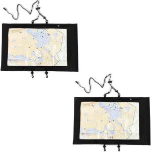Waterproof Map Case, Hiking Map Pouch Holder Transparent Window Map Storage Bag with Zipper and Lanyard Deisgn for Outdoor Hiking Camping