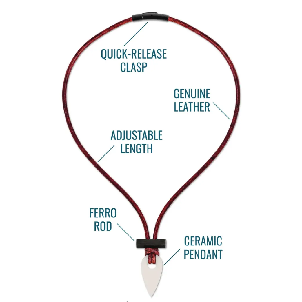 Wazoo Spark Fire Starter Leather Necklace