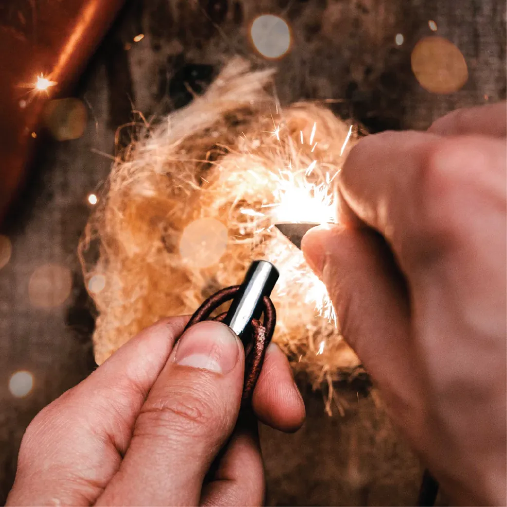 Wazoo Spark Fire Starter Leather Necklace