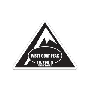 West Goat Peak Sticker Decal - Self Adhesive Vinyl - Weatherproof - Made in USA - montana summit peak mountaineering hiking Sized 26" W x 19.88" H