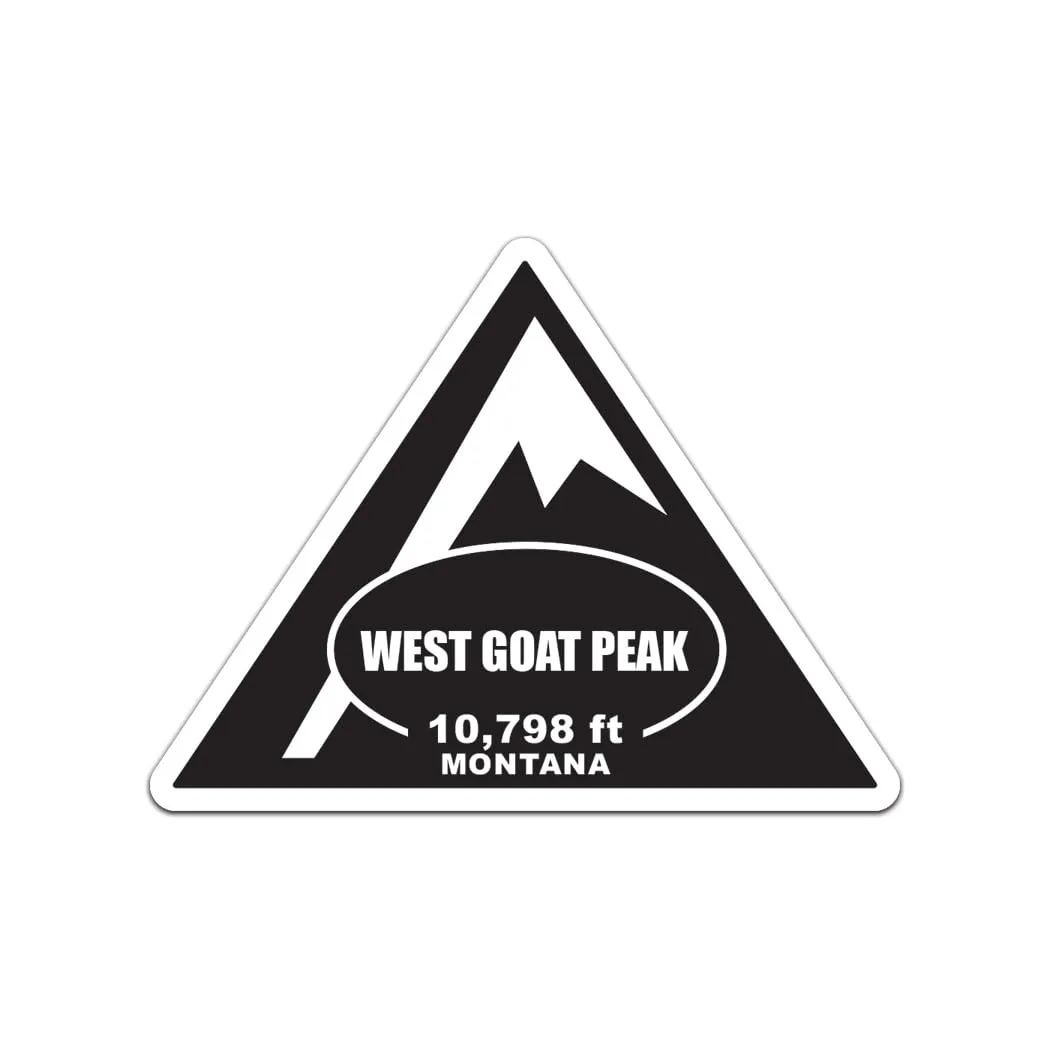 West Goat Peak Sticker Decal - Self Adhesive Vinyl - Weatherproof - Made in USA - montana summit peak mountaineering hiking Sized 26" W x 19.88" H