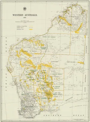 Western Australia Gold Map 1958