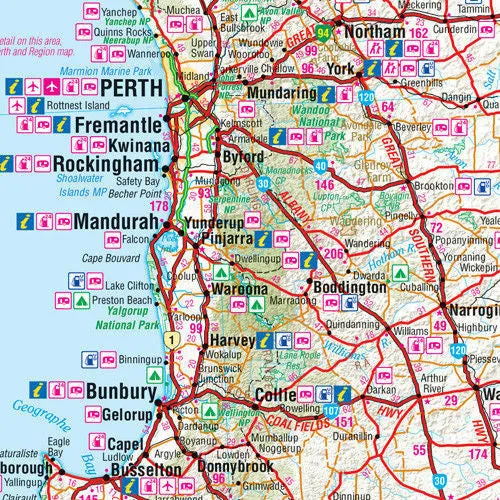 Western Australia Hema 1000 x 1430mm Supermap Laminated Wall Map with Free Map Dots