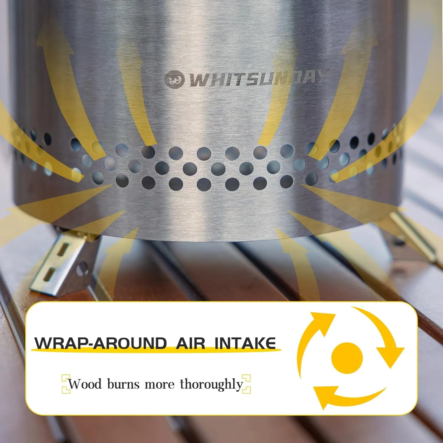 Whitsunday Portable Wood Burning Stove, Mini Camping Backpacking Stove Foldable Stainless Steel Stove for Camping BBQ Hiking Picnic Indoor Outdoor - L