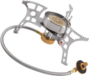 Windproof Camping Stove Burner Ignition Portable Propane or Burner for Camping Outdoor Cooking