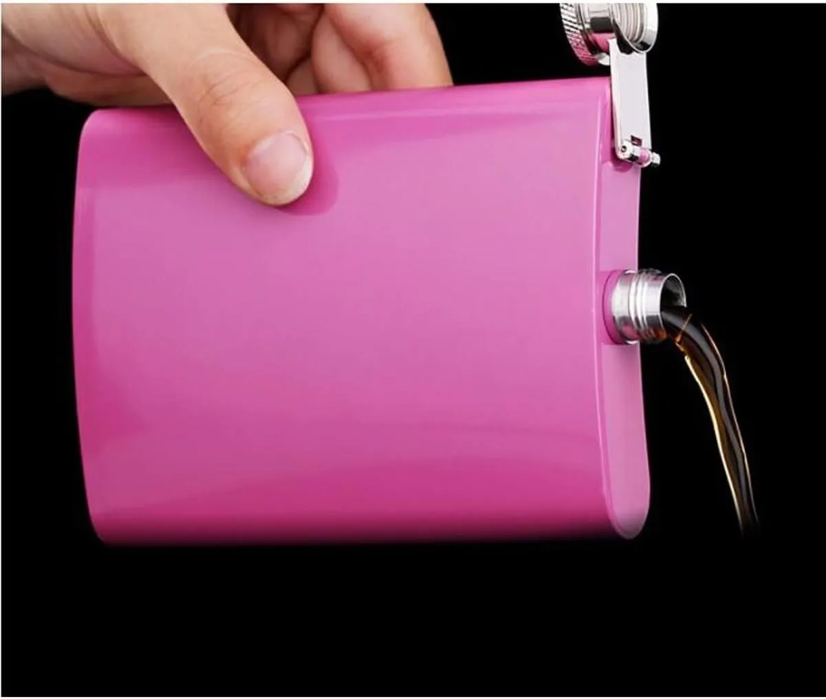 Women Portable Travel Small Flasks Stainless Steel Flasks with Funnel Wedding Party Birthdays 8Oz(D)