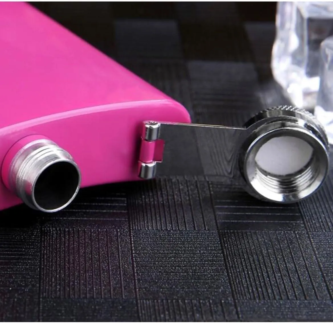 Women Portable Travel Small Flasks Stainless Steel Flasks with Funnel Wedding Party Birthdays 8Oz(D)